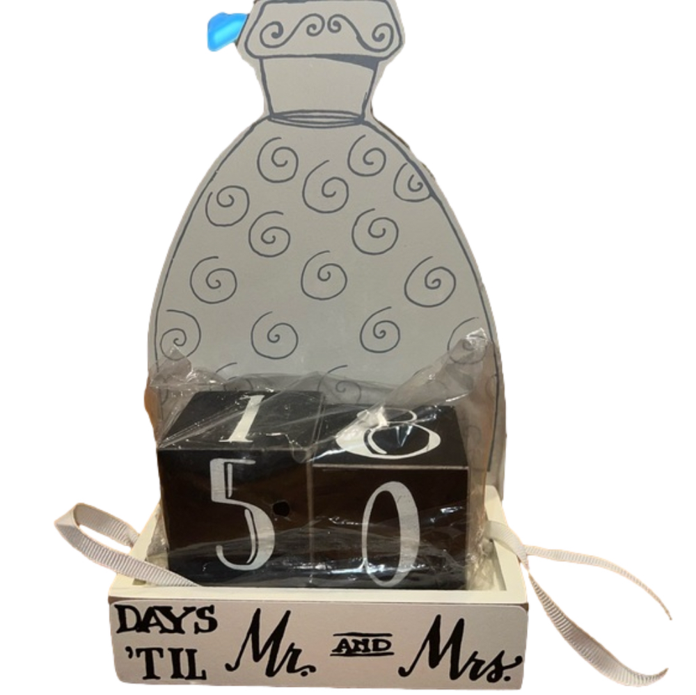 New Primitives by Kathy Wedding Dress Countdown Calendar, Days til Mr. & Mrs.